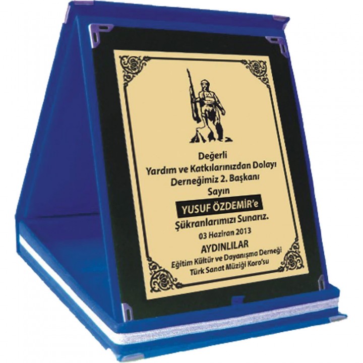 15x20 cm Lacivert Albüm Plaket – Kurumsal Teşekkür ve Başarı Plaketi